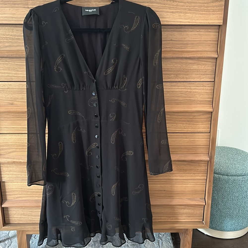 The Kooples black and gold dress. Like new.